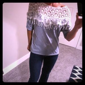 Crochet fringe top size small